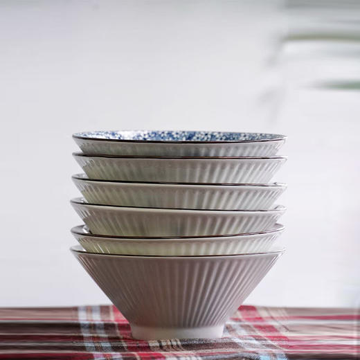 Trees&wind日式风7英寸斗笠碗6个装| 釉下彩工艺，可进微波炉/烤箱/洗碗机 商品图3