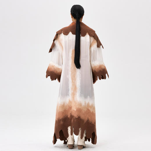 真丝羊绒相拼手工毡女大衣  SJF97W326N 商品图6