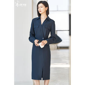 剩S/M 米思阳2026春季气质通勤风修身显瘦连衣裙V领侧开叉一步裙子女5361