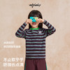 【woobaby】【远红外发热】儿童条纹T恤25秋新品男女童上衣磨毛柔软内搭 商品缩略图4