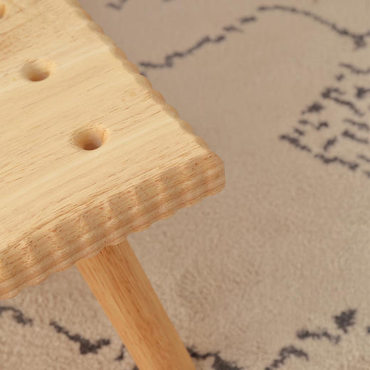 Trees&wind饼干实木小凳|橡胶实木天然原木色，承重稳稳当当 ！ 商品图6