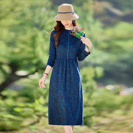 复古碎花连衣裙新款时尚田园风收腰气质百搭中长款裙SYY2415 商品图1