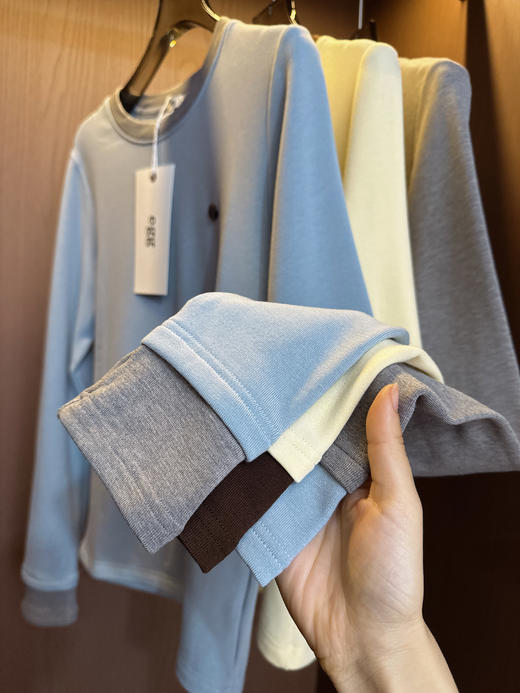 秋季必备韩国订单egg鸡蛋马卡龙德绒T恤 商品图1