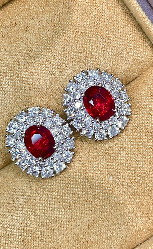 2ct刻面红宝石耳钉 商品图2