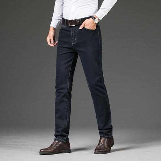 【DYG】大依优型大码男装加肥加大码商务牛仔裤男修身百搭弹力韩版牛仔裤轻奢风显瘦牛仔裤 商品图5