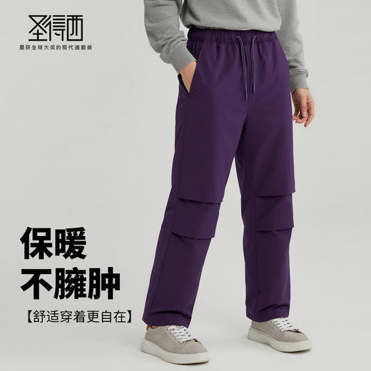 【抗静电】圣得西男士白鸭绒工装机能裤2025秋新款微廓直筒休闲裤 商品图2