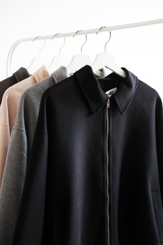 双面羊毛呢大衣，手搓翻领夹克。老干部风牛角扣拉链外套C082860 商品图4