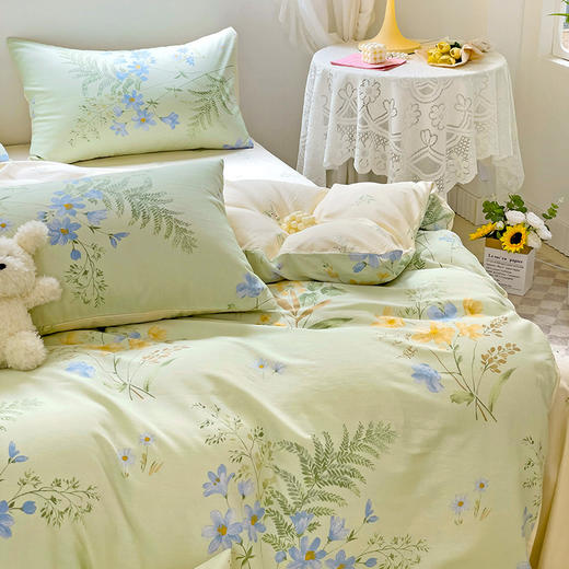 自然醒全棉印花100全棉床上四件套夏天纯棉被套床单宿舍被罩三件套床品NH161 商品图10