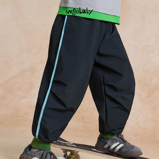 【woobaby】儿童长裤防水透湿25秋新品男童女童裤子休闲户外长裤童装 商品图1