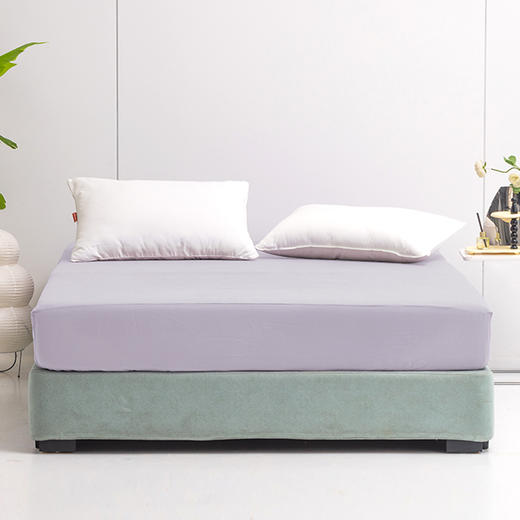 多喜爱 元气colour舒适床笠 妍紫/松石绿/樱花粉/浅绿/海洋蓝/豆沙粉/喵芙 A类标准 28cm高围布 床笠单件床罩全包席梦思床垫套保护罩 商品图0