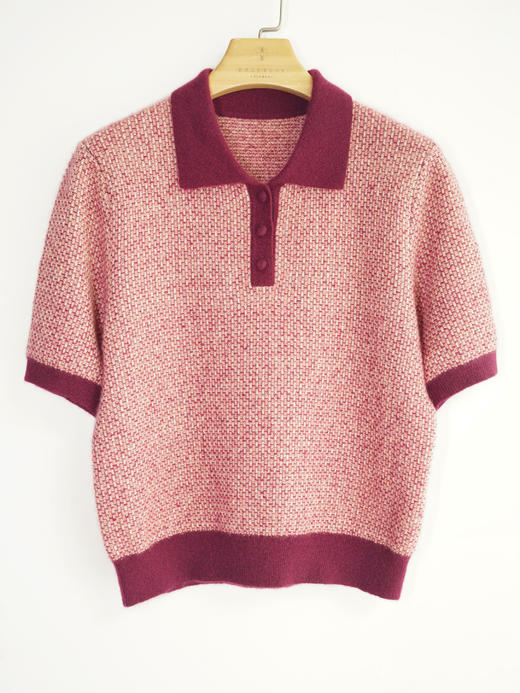 羊绒白厂丝复古半袖Polo衫 商品图4