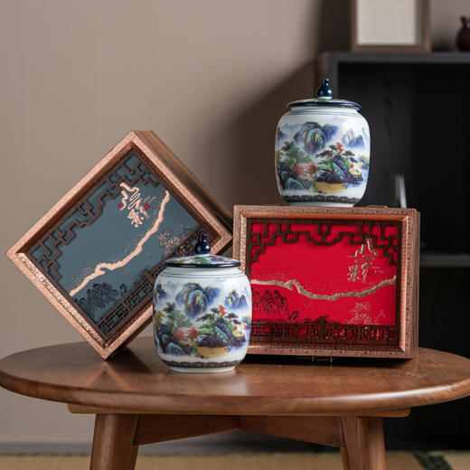 山影【小单瓷罐  兰色】50元一套/一箱16套 商品图6