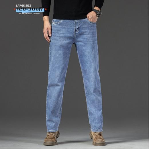 【DYG】大依优型大码男装加肥大码男装宽松刺绣直筒牛仔裤男百搭弹力商务牛仔长裤 商品图10