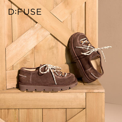 Dfuse迪芙斯2025秋季新款航海风勃肯鞋复古学院风绒面袋鼠鞋休闲女鞋DFD3112052 商品图4