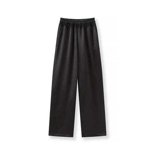 「高货wl」全新升级【铂金会员220/天猫289/差价69】(10827)洛诗琳精致蕾丝花边缎面直筒裤2025秋季垂感显瘦休闲裤女 商品图4