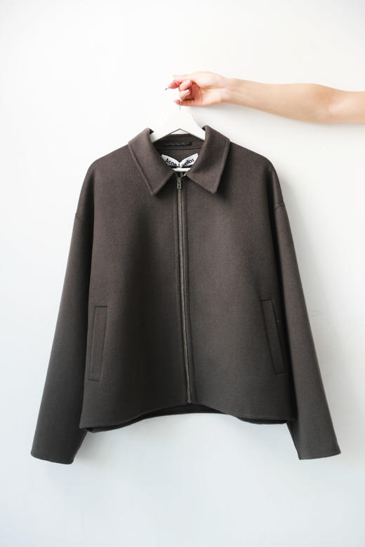 双面羊毛呢大衣，手搓翻领夹克。老干部风牛角扣拉链外套C082860 商品图13