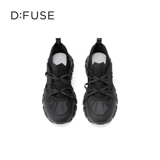 Dfuse迪芙斯2025秋季新款轻便厚底芭蕾舞鞋蝴蝶结增高老爹鞋透气休闲鞋DFD3112085 商品图14