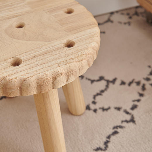 Trees&wind饼干实木小凳|橡胶实木天然原木色，承重稳稳当当 ！ 商品图13