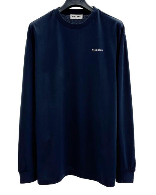 中性款logo刺绣长袖T恤017 商品图0