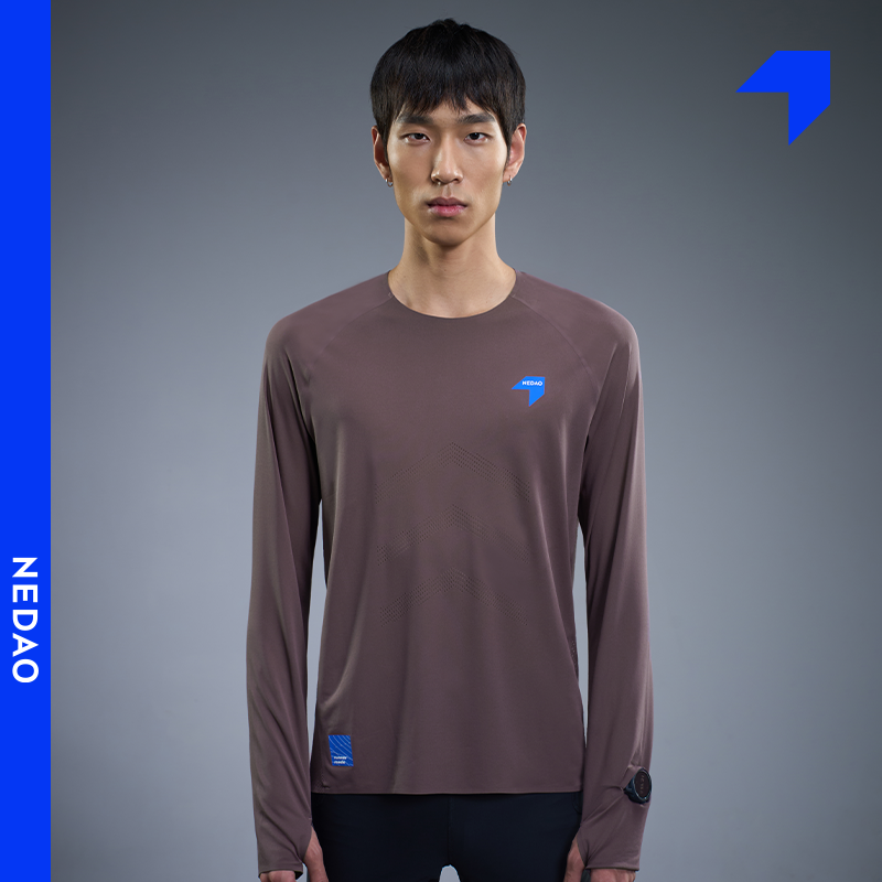 内道圆领风洞长袖男款越野跑步训练马拉松散热透气短袖T恤