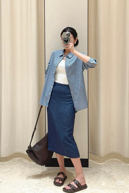 828-2  独家圆正 小禾 高品质 复古学院小方格 格子衬衫 商品图12