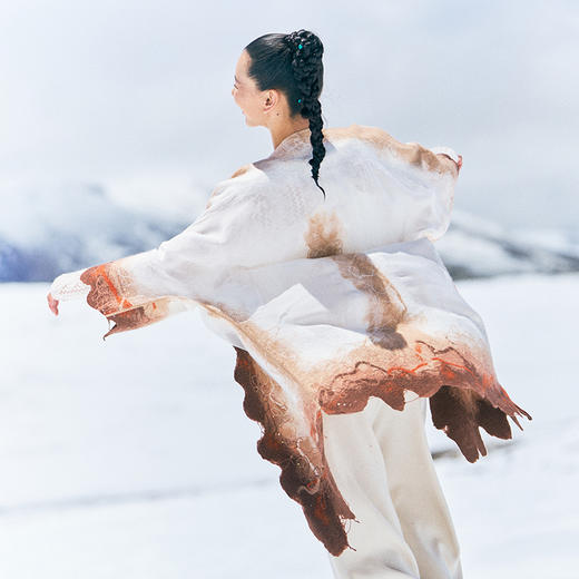 真丝羊绒相拼手工毡女大衣  SJF97W310N 商品图3