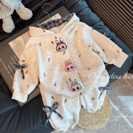 卡通卫衣套装2025秋季新款刺绣卫衣外套套装 商品图1