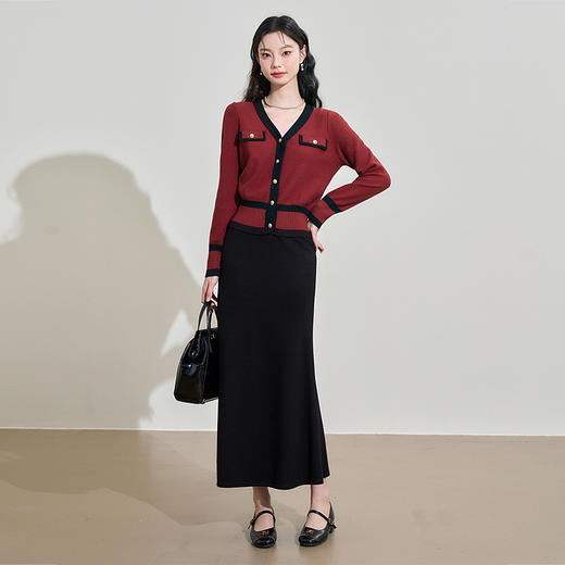 西遇小香风针织外套女秋季新款V领开衫法式针织衫V0050203 商品图1