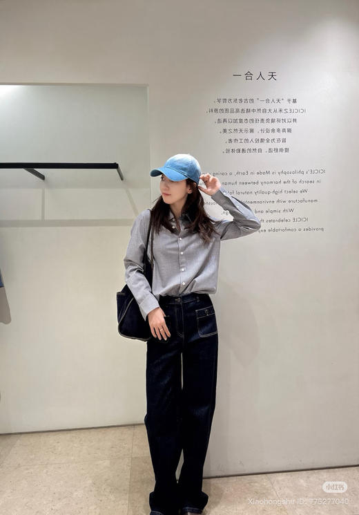 828-2  独家圆正 小禾 高品质 复古学院小方格 格子衬衫 商品图5