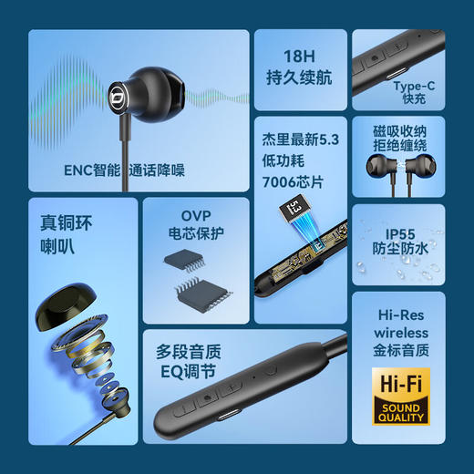 德国巴赫 挂脖耳机BT02新款 黑色 商品图2