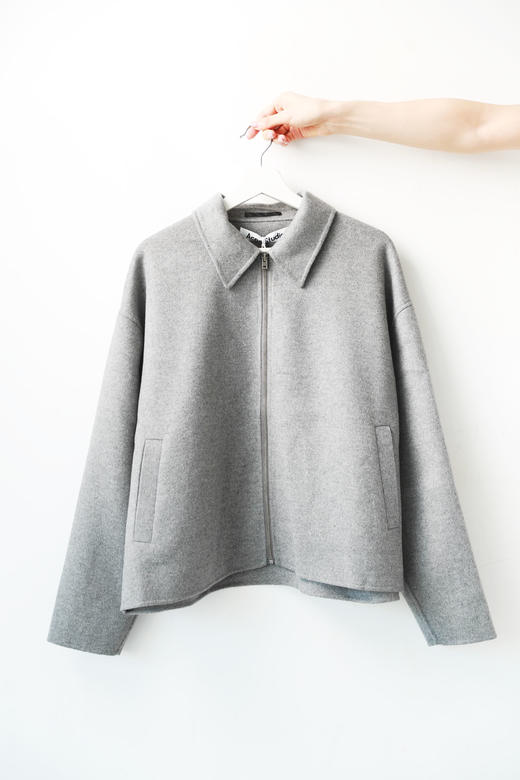 双面羊毛呢大衣，手搓翻领夹克。老干部风牛角扣拉链外套C082860 商品图11