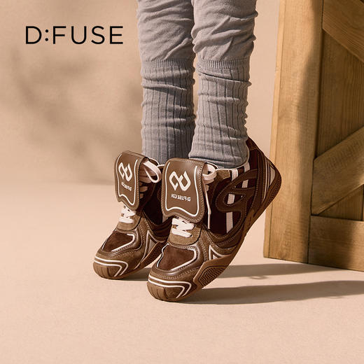 Dfuse迪芙斯2025秋季新款百搭复古德训鞋翻盖鞋舌休闲运动鞋小白鞋DFD3112078 商品图1