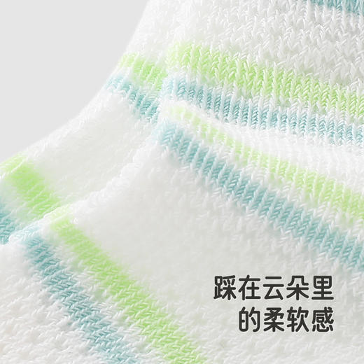【5双装】英氏婴儿袜子夏季宝宝薄袜透气赛柔丝7A抗菌儿童短袜地板袜5双装 商品图1