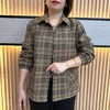 中老年时尚女装春秋新款洋气百搭格子长袖外套气质显瘦妈妈上衣女 商品缩略图2