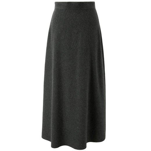 三彩2025冬季新款高腰针织裙半身裙A字裙垂感长裙气质简约M 商品图4