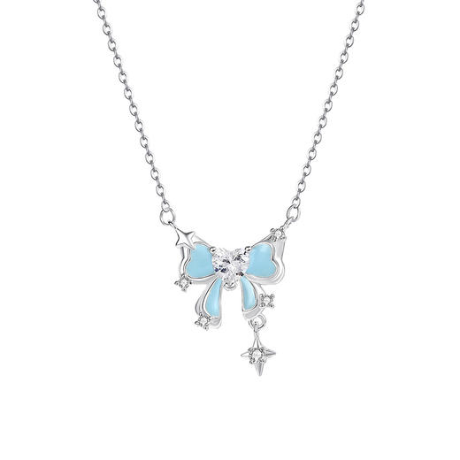 【蝴蝶之夏】S925纯银滴胶荧光夜光蝴蝶项链【YXS-A4490】 商品图4