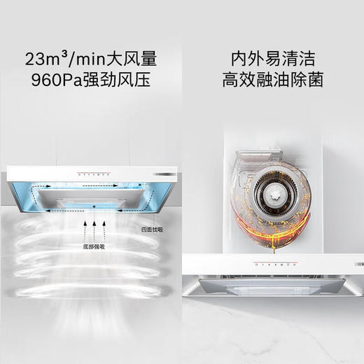 博世（BOSCH）【天鹅白系列】致薄5D烟灶套装 23立方吸抽油烟机 热风自清洁 嵌入式燃气灶 5.0kW大火力 天然气 DWWDT3NB1W+PDW633VAMP 商品图2