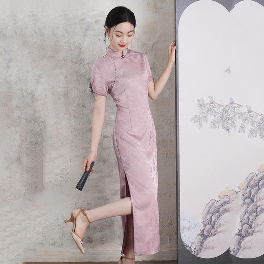 高级感国风中式长款旗袍改良年轻复古修身晚礼服旗袍SC21695 商品图1