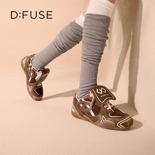 Dfuse迪芙斯2025秋季新款百搭复古德训鞋翻盖鞋舌休闲运动鞋小白鞋DFD3112078 商品图2