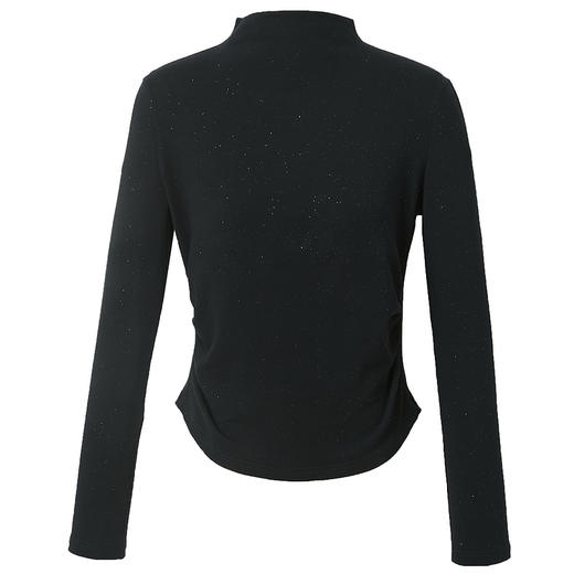 三彩2025冬季新款半高领收腰T恤修身短款抓绒保暖长袖打底衫女 商品图4