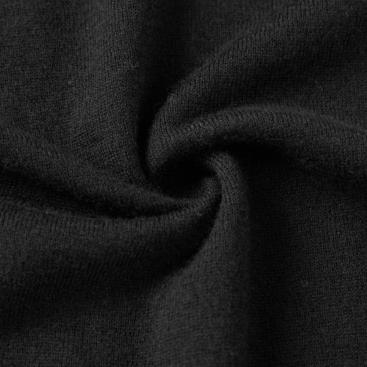 ROMI STUDIO 100%水溶羊毛黑色一字领落肩卷边针织衫 RW24WSD1134 商品图3