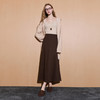 三彩2025冬季新款简约优雅松紧腰半身裙气质通勤A字裙长裙M 商品缩略图1