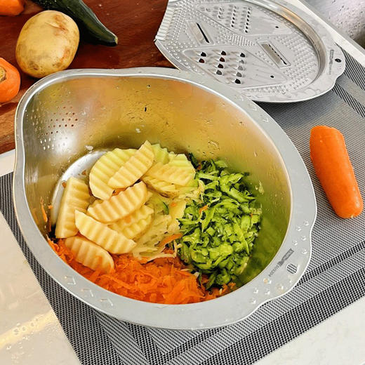 易铂304不锈钢两件套|食用级别材质，百变料理一套搞定！切丝/沥水/备菜 商品图3