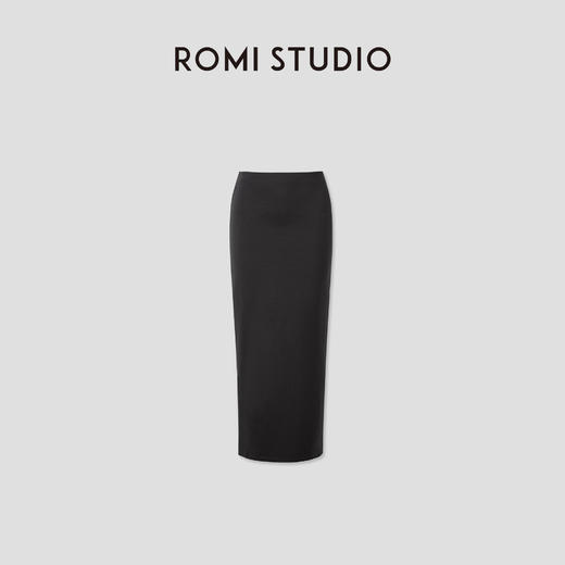 ROMI STUDIO“气质优雅”轻薄柔顺松紧腰后开叉针织半裙 RWCSXJ1809 商品图0