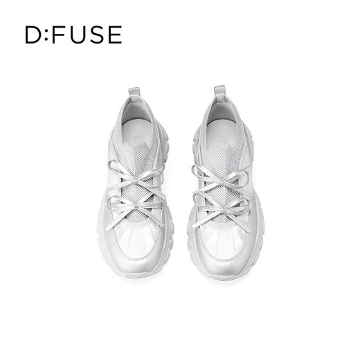 Dfuse迪芙斯2025秋季新款轻便厚底芭蕾舞鞋蝴蝶结增高老爹鞋透气休闲鞋DFD3112085 商品图9