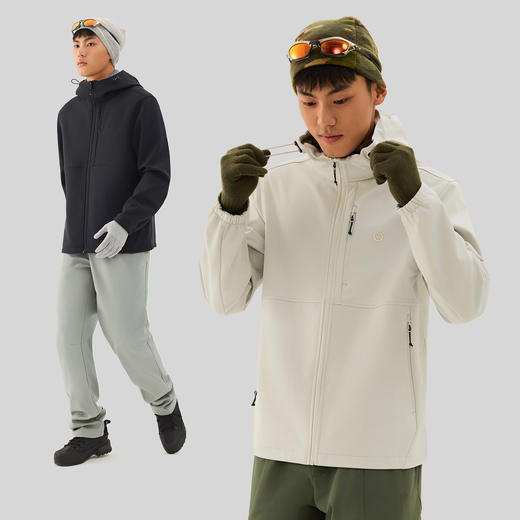 TECTOP/探拓户外男士软壳衣秋冬加绒防风防泼水徒步登山连帽外套 商品图1