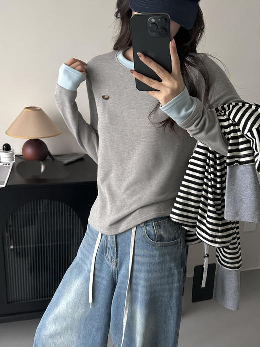 秋季必备韩国订单egg鸡蛋马卡龙德绒T恤 商品图8