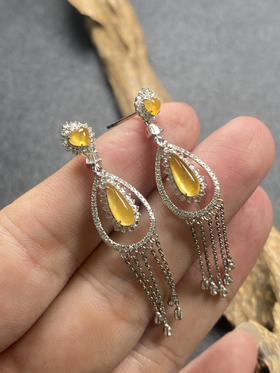 【FC0144】18K镶嵌翡翠冰皇耳坠 色泽娇艳  款式精美