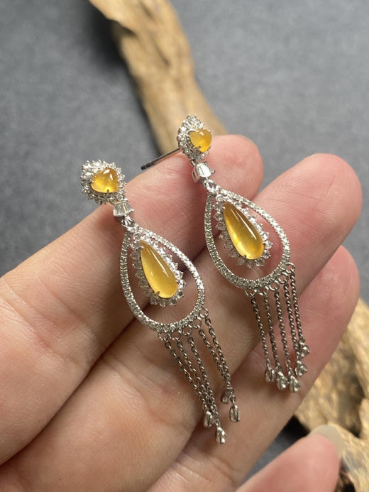 【FC0144】18K镶嵌翡翠冰皇耳坠 色泽娇艳  款式精美 商品图0