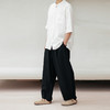 绽放605朵【黑白灰】2025汉麻黑色弯刀阔腿裤显瘦百搭男装休闲裤 商品缩略图1